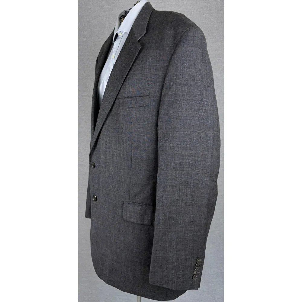 Ralph Lauren Mens 48L Grey Glen Check‎ Wool Blazer Sport Coat Jacket